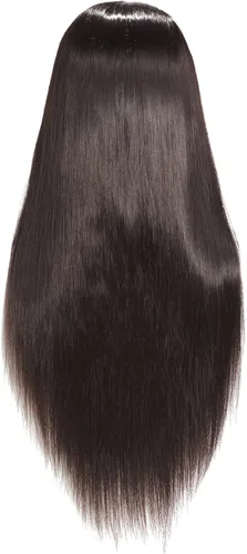 Vista 7 de Hairingrid Cabeza de maniquí de 26 a 28 pulgadas, para entrenamiento de peinado, cosmetología, cabeza de muñeca, pelo de fibra sintética y soporte