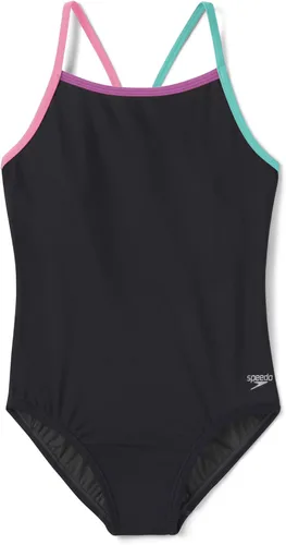 Vista 4 de Speedo Traje de baño de una pieza para niña con tiras finas Azul (Blue Print)