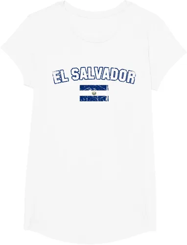 Vista 22 de EL SALVADOR Bandera Vintage Hombres Mujeres Niños Camiseta EL SALVADOR