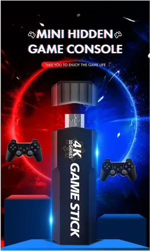 Vista 2 de Topoo 4K Retro Arcade Game Console Game Stick con 2 controladores inalámbricos Gamepad 128G con 4000 juegos para TVPC