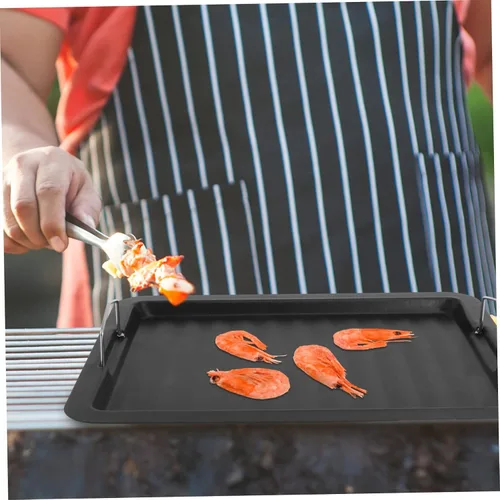 Vista 7 de Yardwe Sartén para asar en el hogar, sartén para barbacoa, herramienta para hornear, accesorio de parrilla, resistente bandeja de freír al aire