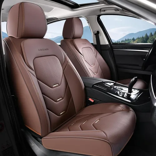 Vista 37 de Coverado Funda de asiento de automóvil, funda de asiento delantero para automóvil, protector de asiento de automóvil de cuero impermeable, fundas