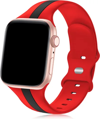 Vista 20 de Seizehe - Banda deportiva de diseño compatible con Apple Watch de 38/40/41/42/44/45/46/49 mm, unisex, correa de silicona suave para Apple Watch