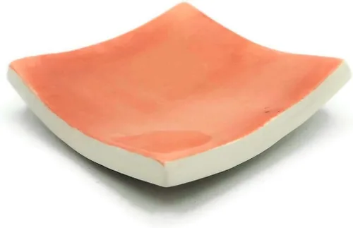 Vista 24 de Clay Ring Dish, Small Square Handmade Ceramic Trinket Dish, Small Tealight Candle Holder, Teabag Holder (Aquarius)