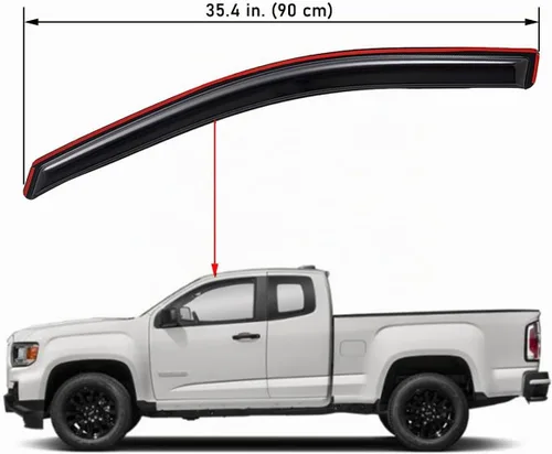 Vista 3 de Lightronic Visera de ventana de ventilación automática con clip extra duradera en el canal, se adapta a Chevrolet Colorado y GMC Canyon 2015-2022