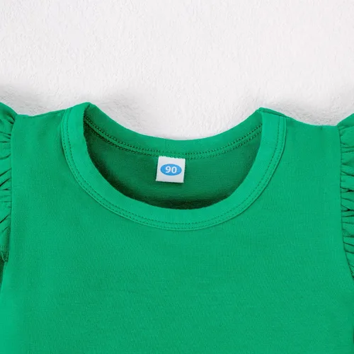 Vista 3 de LYSMuch Body de manga larga con volantes para bebé y niña, color sólido, ropa