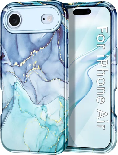 Vista 42 de Btscase Funda compatible con iPhone 17 de 6.3 pulgadas 2025, patrón de mármol 3 en 1, resistente a prueba de golpes, cuerpo completo, policarbonato