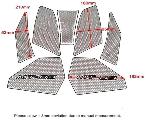 Vista 6 de Fuel Tank Gasket Sticker Anti Slip Fuel Tank Pad Side Gas Knee Grip for Yam&aha MT 03 MT-03 MT03 MT25 MT-25 2020 2021 2022 Motorcycle Accessories