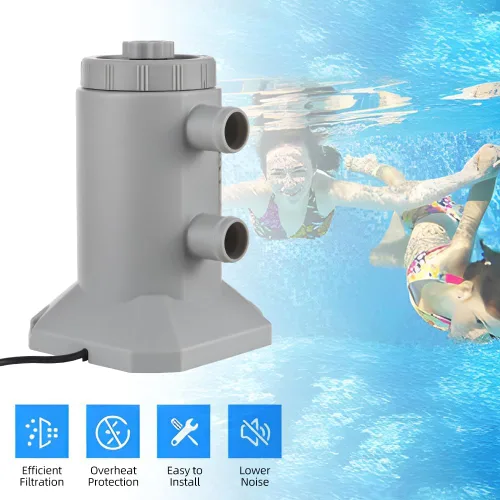 Vista 3 de Kavolet Bomba de filtro de piscina, bomba de filtro de cartucho para piscinas sobre el suelo 530 GPH 250L/H Tasa de flujo de bajo ruido mejorada