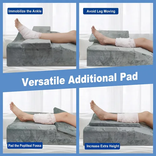 Vista 6 de Almohada extensora de elevación de rodilla para recuperación después de la cirugía, almohada de espuma viscoelástica para piernas para cirugía