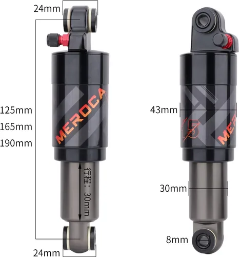 Vista 5 de MEROCA amortiguador de presión de aire trasero bicicleta de montaña bicicleta plegable patineta amortiguador trasero bicicleta 125mm
