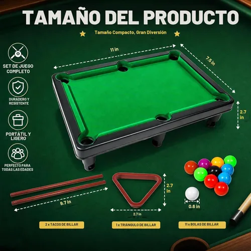 Vista 2 de Hiawbon Juego de mesa de billar mini mesa de billar