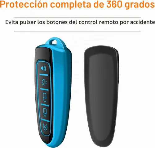 Vista 4 de Funda para Llavero de Ford con Llavero Carcasa de Llave de Protección Completa Suave Estuche de Llave Compatible con Ford C-Max Edge Escape Azul