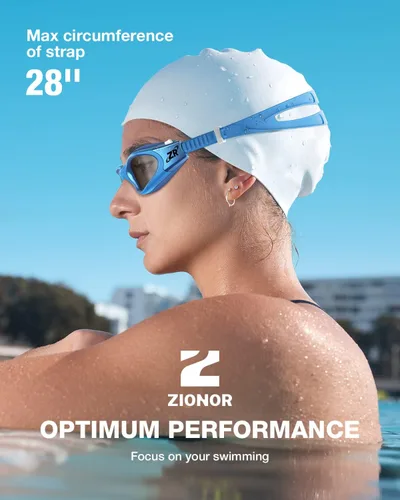 Vista 7 de ZIONOR G1 MAX - Gafas de natación polarizadas antivaho para hombres y mujeres A4 (polarizado + ahumado brillante)