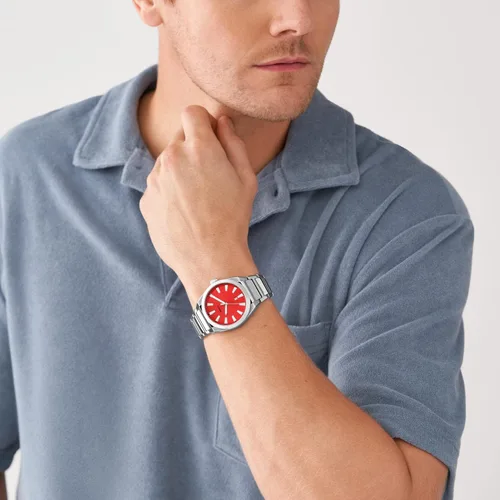 Vista 4 de Fossil Everett - Reloj de cuarzo de acero inoxidable para hombre