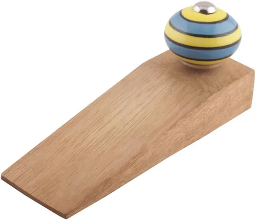 Vista 14 de Indian Shelf Tope de puerta de madera Cuña de puerta floral hecha a mano Tope verde para puerta (5.5 in, 1 pieza)