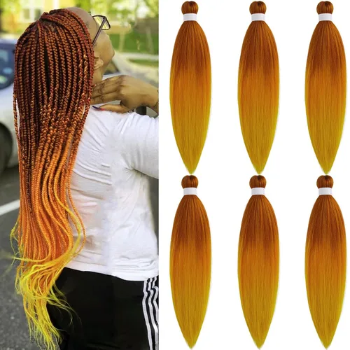 Vista 63 de Pelo trenzado corto 1B negro preestirado Extensiones de pelo trenzado para niños para trenzas de caja sin nudos, pelo trenzado preestirado de 16
