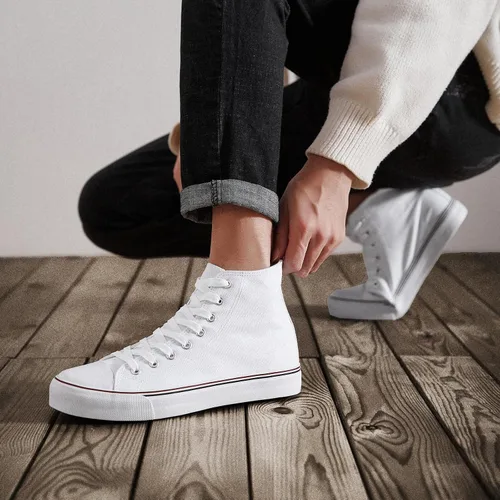 Vista 58 de ZGR Tenis de lona para hombre, con cordones, clásicos, casuales, para caminar