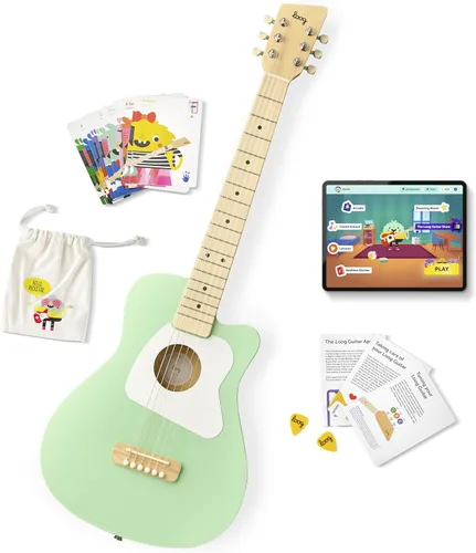 Vista 10 de Loog Pro VI Acoustic - Guitarra real acústica para niños principiantes de tamaño compacto, edades 9+, con aplicación de aprendizaje y lecciones
