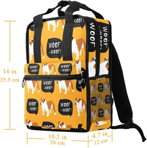 Vista 5 de Bolsas para niños y niñas mochila de viaje para hombres y mujeres patrón de bulldog inglés Color 2619 Mochilas de viaje
