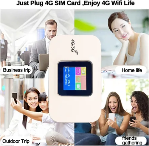 Vista 5 de Sanpyl Enrutador WiFi 4G, enrutador de punto de acceso móvil 4G con ranura para tarjeta micro SIM, batería de 3000 mAh, enrutadores de viaje