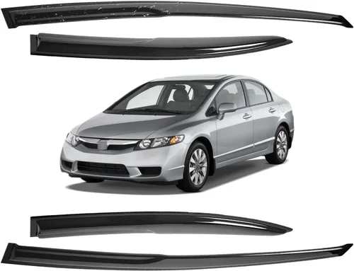 Vista 77 de Viseras para ventanas para Mazda 3 Sedán 4 puertas 2004 2005 2006 2007 2008 2009 estilo JDM Mugen, deflector de viento, protector solar y de lluvia
