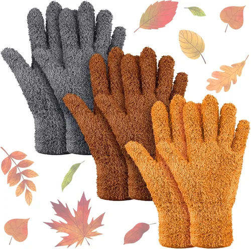 Vista 21 de Patelai 12 pares de guantes de microfibra para plantas y hojas, talla S Colores surtidos