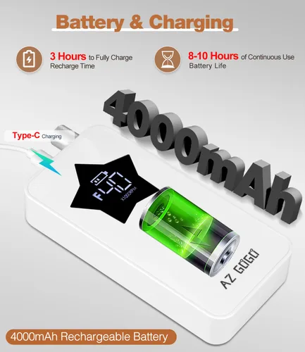 Vista 5 de AZ GOGO - Taladro de uñas profesional, 40000 rpm, recargable, eléctrico, portátil, para uñas de gel acrílico, potente motor sin núcleo Pro Efile