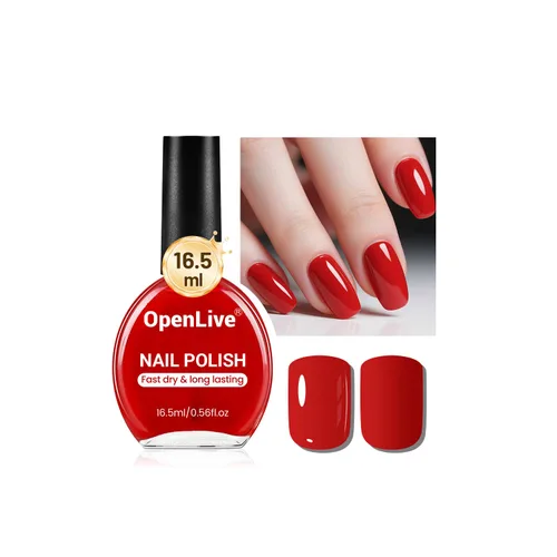 Vista 10 de OpenLive 16.5ml Esmalte de uñas negro de gran volumen de secado rápido, esmalte de uñas de color de secado rápido y larga duración para arte de uñas