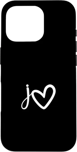 Vista 20 de Minimalist Monogram Name Initial Letter j White Heart Shape Case for iPhone 17