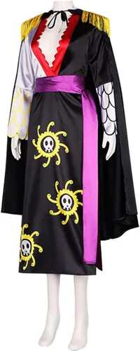 Vista 2 de Gionli Traje de cosplay de anime para adultos, tamaño Queen, Boa Hancock Cheongsam, disfraz de Halloween, kimono, vestido con capa