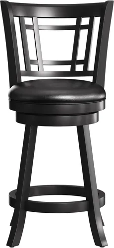 Vista 12 de Hillsdale Fairfox Taburete de bar de madera giratorio de 30.5" de altura, Negro