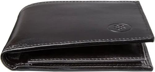 Vista 9 de Cartera de cuero de lujo para hombre con bolsillo para monedas The Ticciano Hecho a mano en Italia, Negro -, Classic