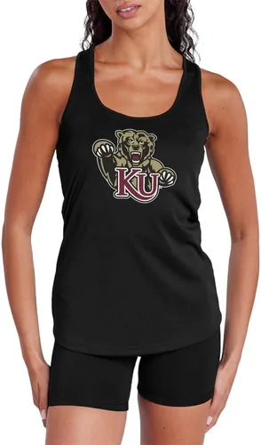Vista 112 de Camiseta deportiva sin mangas oficial de NCAA Collegiate para mujer, con espalda cruzada, colección con logotipo primario