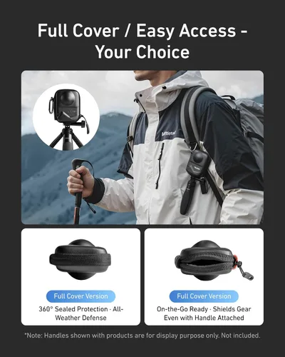 Vista 5 de TELESIN Osmo 360 - Funda de transporte para DJI Osmo 360, bolsa de almacenamiento pequeña portátil, funda protectora, protector de viaje con correa