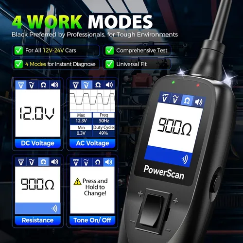 Vista 10 de Autel PowerScan PS100, probador de sonda de circuito de potencia automotriz
