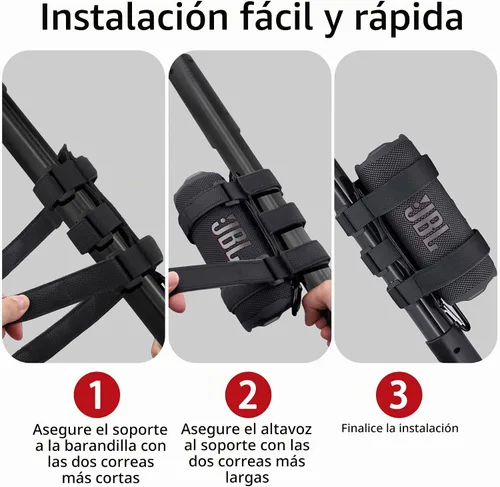Vista 3 de co2CREA Soporte para altavoz portátil para la mayoría de los altavoces inalámbricos Bluetooth, correa ajustable para altavoces al aire libre