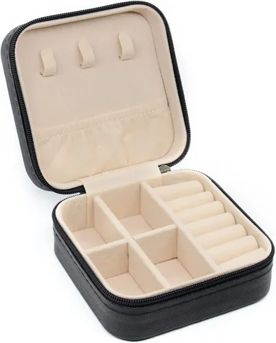 Vista 2 de KEINE MARKE Joyero pequeño, estuche portátil de viaje para anillos, colgantes, aretes, collares, organizador de pulseras, cajas de almacenamiento
