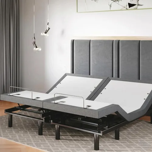 Vista 17 de Sven & Son Base de cama ajustable clásica, elevación de cabeza y pies, masaje, luces bajo la cama, USB, memoria de gel, marco inteligente
