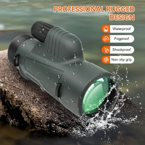 Vista 6 de Telescopio monocular de prisma K4 HD 10x42 para viajes, vida silvestre, caza, camping, observación de aves