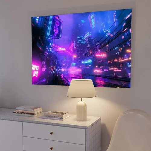 Vista 7 de ZMLIS Cyberpunk Urban Subculture Wall Art – Futuristic Neon City Poster – Edgy Retro-Futuristic Home Decor Canvas Wall Art Print Poster For Home