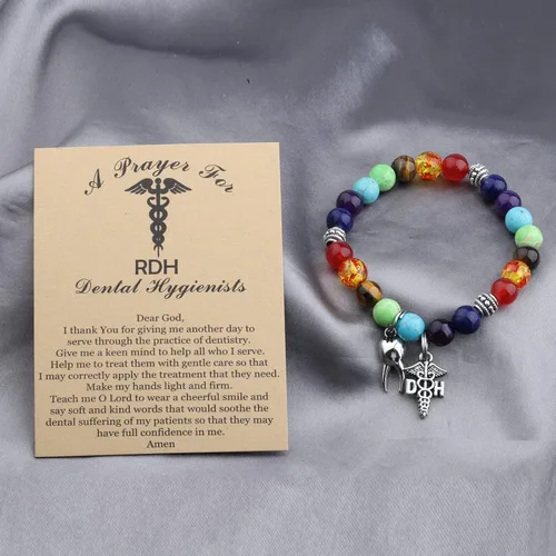 Vista 3 de WSNANG Regalo de dentista RDH Registrado Higienista Dental Pulsera de Oración Higienista Dental Regalo de Oración Dentista Regalos de Graduación