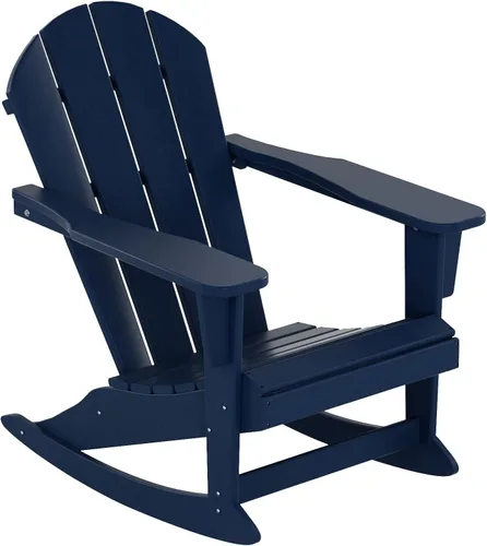 Vista 176 de WestinTrends Silla mecedora Malibu de poliéster para exterior/patio Adirondack, Negra