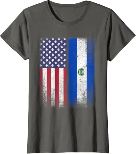 Vista 7 de Salvadoran American Flag El Salvador Salvadorean Salvadorian T-Shirt for Women Kids Men