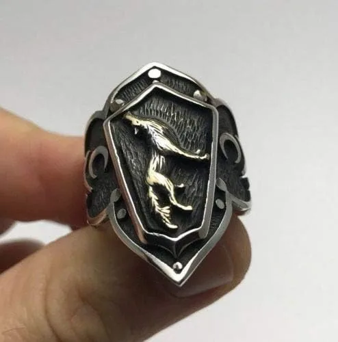 Vista 2 de Dirilis Ertugrul Wolf Zihgir - Anillo de plata de ley 925 K para hombre