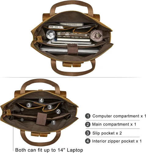 Vista 9 de S-ZONE Mochila de piel auténtica para mujer, con estilo retro, estilo vintage