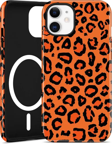 Vista 91 de Jusy Compatible con MagSafe Brown Tortoise Shell Print Phone Case para iPhone 7/8/SE, funda protectora magnética de lujo de TPU suave