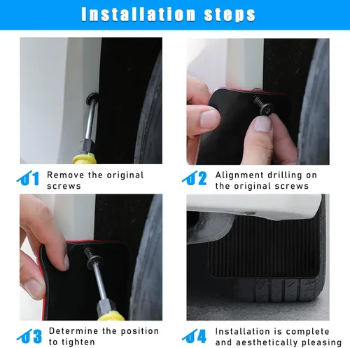 Vista 3 de Dickno 2 piezas de aletas guardabarros para automóvil, protectores contra salpicaduras, aletas guardabarros flexibles delanteras y traseras
