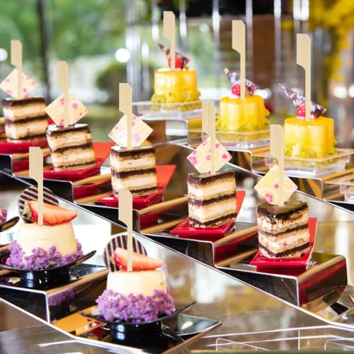 Vista 5 de 200 pinchos de bambú de 4.7 pulgadas para aperitivos, palillos de madera para cócteles, aperitivos, bocadillos de frutas, sándwich, aperitivos