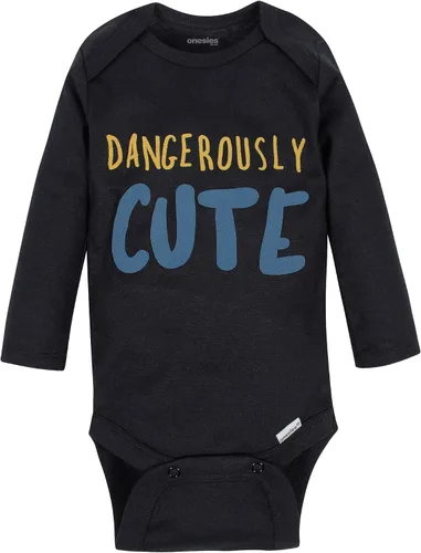 Vista 4 de Onesies Brand Paquete de 6 mamelucos unisex de manga larga para bebé